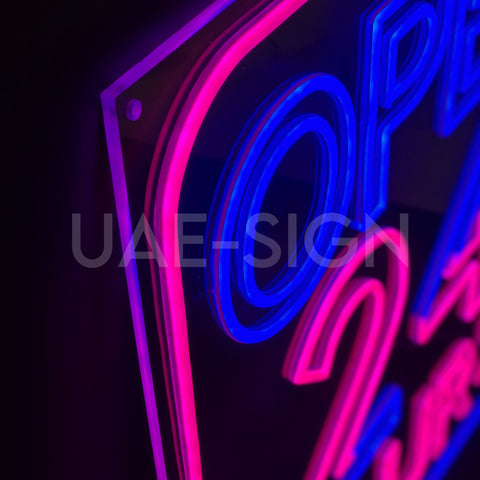 Open 24 Hours Neon Sign