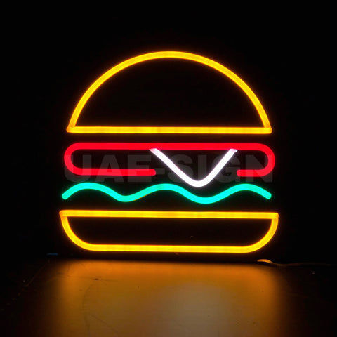 Burger Logo Neon Light