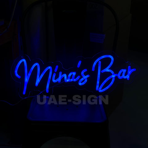 Mina's Bar Neon Sign