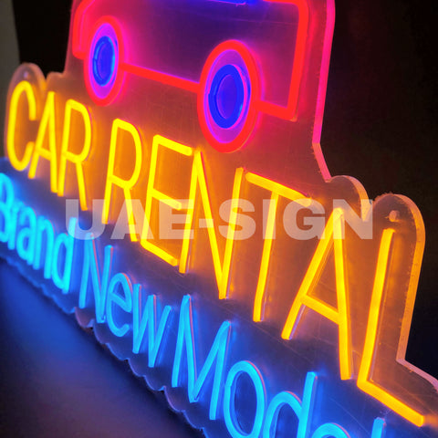 CAR RENTAL' NEON SIGN