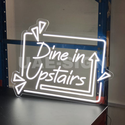 DINE IN UPSTAIRS" FOR RESTURANT