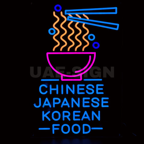 Chinese Japanese & Korean Food Neon Sign