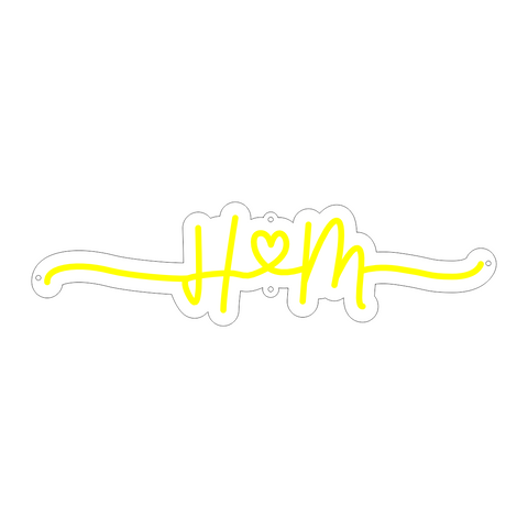 H ❤ M Neon Sign