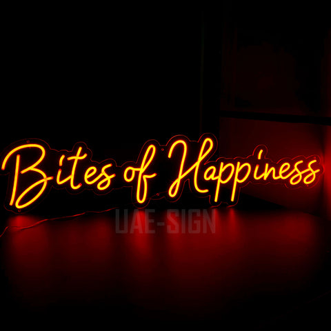 Bites Of Happiness Neon Sign