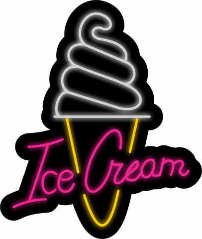 Ice Cream neon with writing