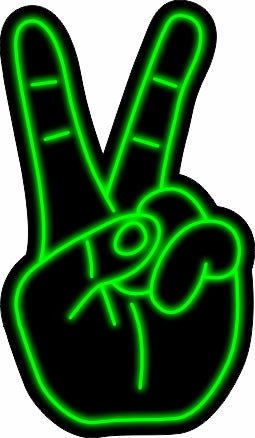 Victory Sign Neon Light